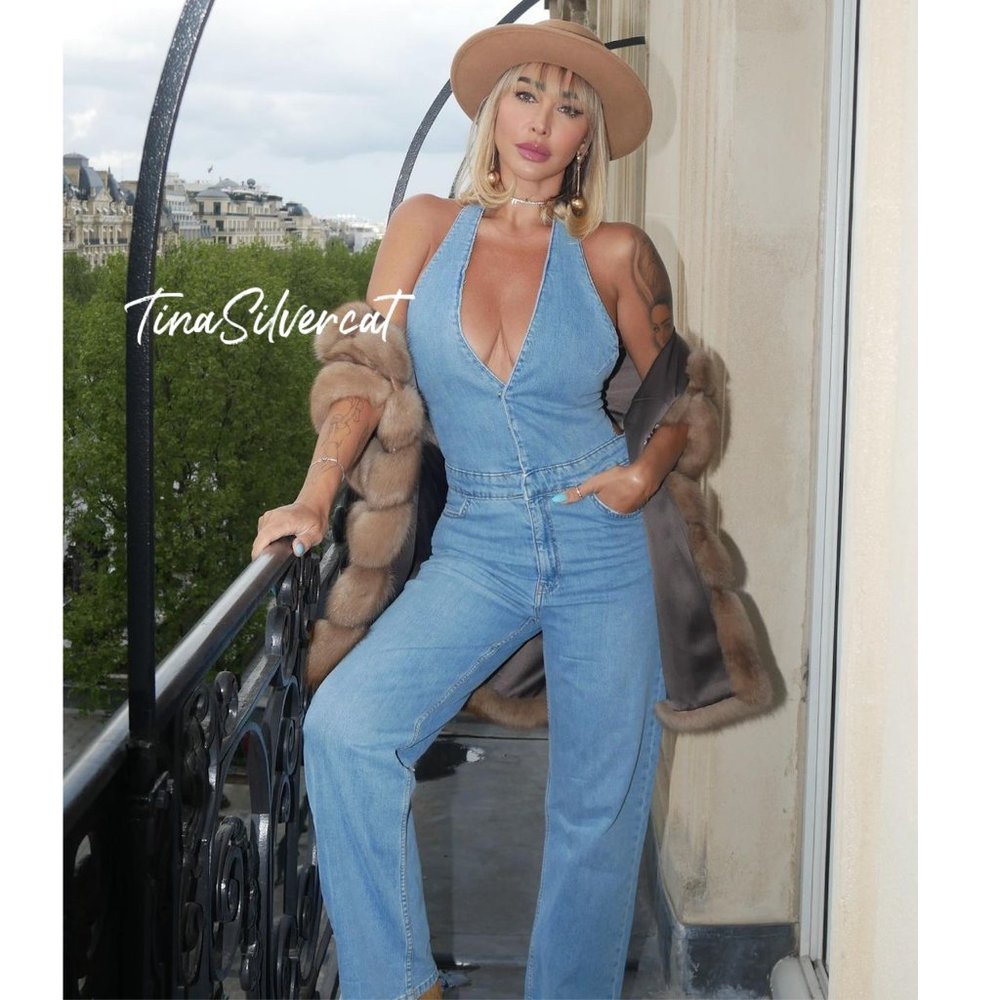 Zara Denim Halter Neck Jumpsuit NWT